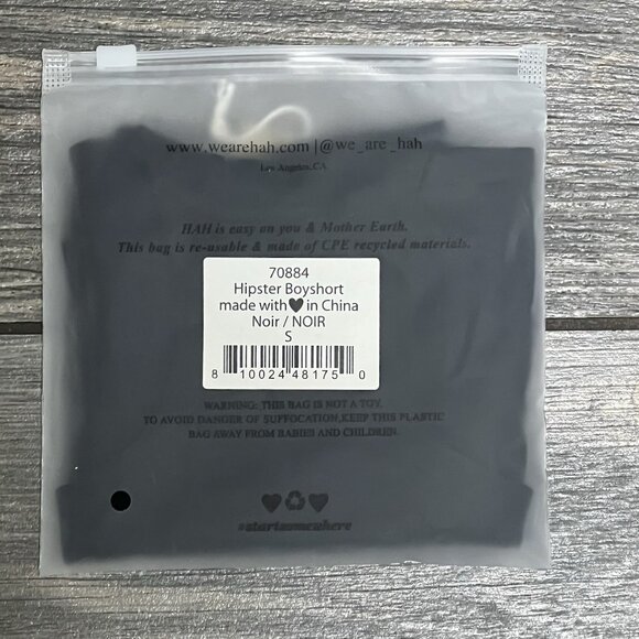 NWT Free People x WE ARE HAH Hipster Boyshort Panties Small Black Seamless - Picture 12 of 12